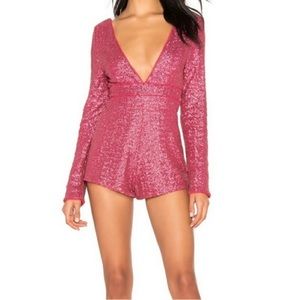 Stella Pink Sequin Romper